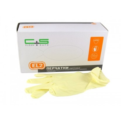 Перчатки Clean+Safe EL2 латексные текстурированные, М (50пар)