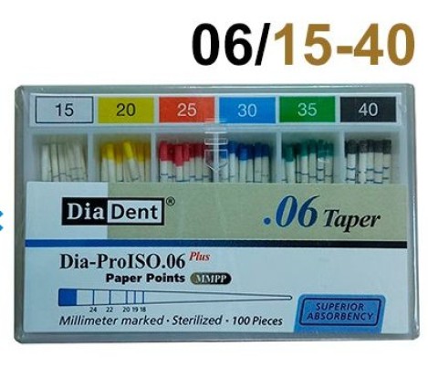 Бумажные штифты DiaDent 06 №15-40, (100шт), DiaDent / Корея