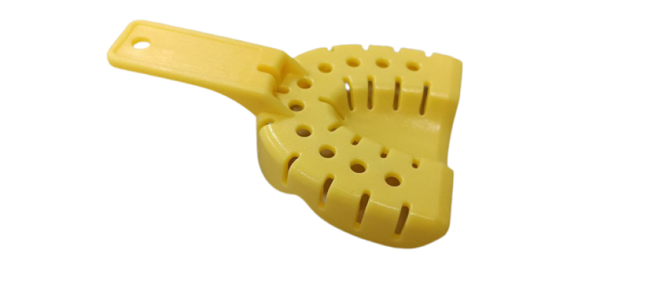 Ложка пластиковая перфорировынная с бортом  Верх №1 цвет желтый 