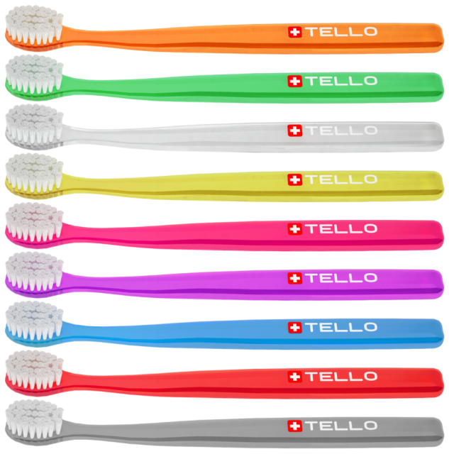 Зубная щетка TELLO Brush medium 3940 Adults набор 3 штуки, TELLO GmbH, Швейцария